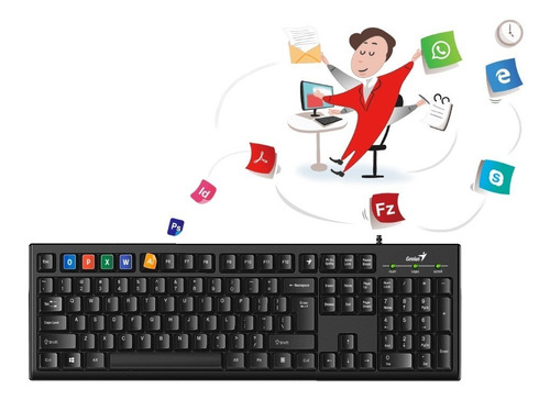 Teclado Inteligente Genius Smart Kb-100 Negro Usb Videcom