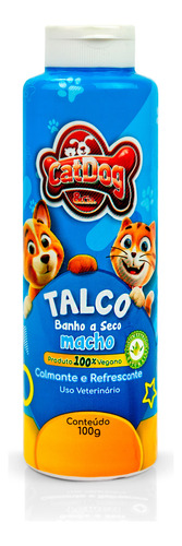 Talco Banho A Seco Catdog Machos 100g Cães E Gatos Pet
