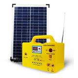 Kit Panel Solar + Batería +6 Bombillos Para Tv Carga Cel 50w