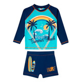 Conjunto Praia Infantil Coqueiro Tropical Marinho Tip Top