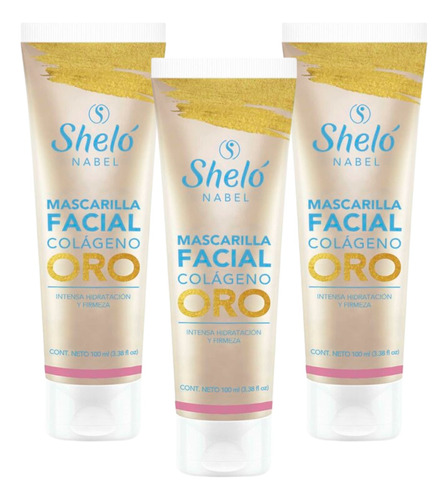 Mascarilla Facial Colageno Oro Piel Madura Shelo Nabel 3pzs