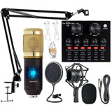 Kit Micrófono Profesional De Condensador + Tarjeta Sonido V8