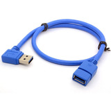 50cm Usb 3 0 Cable De Extensión Izquierda Ángulo Dere...