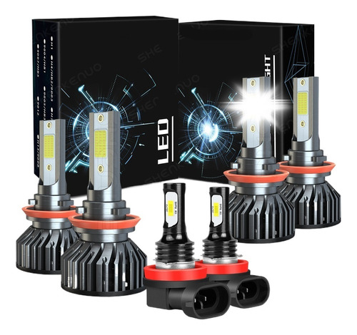 Kit Faros Focos Led H11 Luz Alta Y Baja 80w 16000lm Canbus