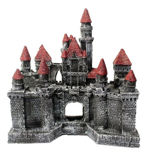 Adorno Castillo Medieval Grande 23 Cm X 24 Cm X 13 Cm Pecera