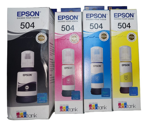 Tinta Epson 504 T504  Combo Original Bk ,cyan,magenta,yellow