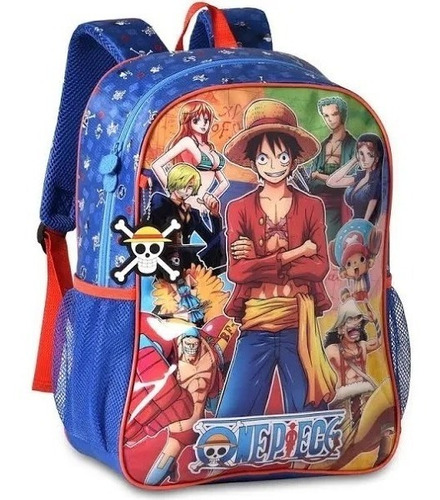 Mochila Bolsa Escolar De Costas One Piece Azul Clio