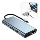 Adaptador Dock Hub Usb C Hdmi Vga Rj 45 Macbook Pc Note