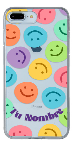 Funda Para iPhone Para Mujer Caritas Felices Tu Nombre