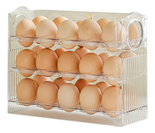 Organizador Apilable Transparente De 3 Pisos Para Huevos Y