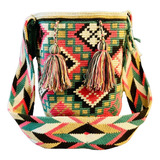 Bolsa Wayuu Diseño Tradicional Algodón Bandolera