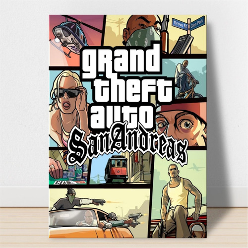 Quadro Placa Decorativa Laminada Gta San Andreas