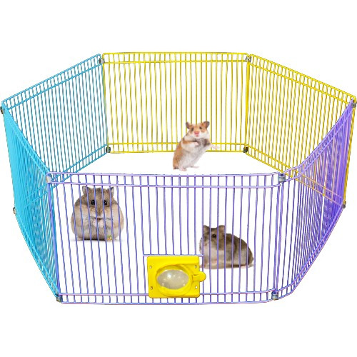 Cercado Casinha Metal Grande Colorido De Hamster Com 6 Lados