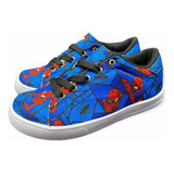Tenis Zapato Spiderman Niños Casual Moda Baratos Azul