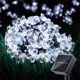 Luz De Corda Energia Solar Ip65 Flores De Cerejeira 7m 50led