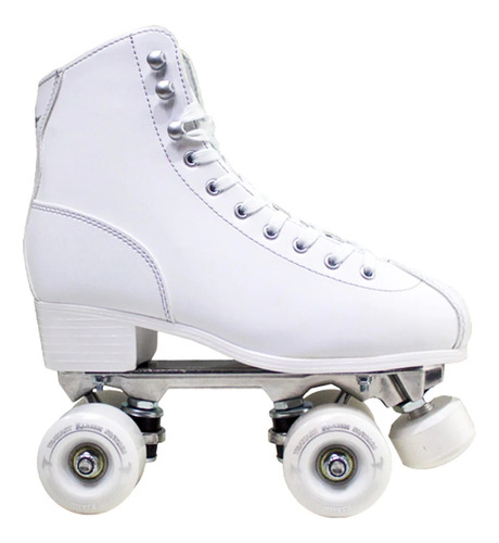 Patins Quad Traxart Klassic Branco 4 Rodas Freio Regulavel  