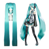 Peluca Agua Azul 120cm Cosplay Hatsune Miku