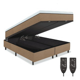 Colchão Magnético King 1,93x2,03 Hr Premium Massageador 2 Controles Energia Bio Quantica Infra Vermelho + Cama Box Bau 