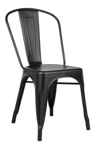 Silla De Comedor Rex Tolix, Estructura Color Negro Semi Mate, 1 Unidad