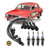 Kit Cables + 4 Bujías Renault R12 R18 1.6 Enc Electronico