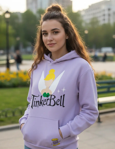 Sudadera Campanita Tinkerbell Peter Pan 90s Lila Pastel