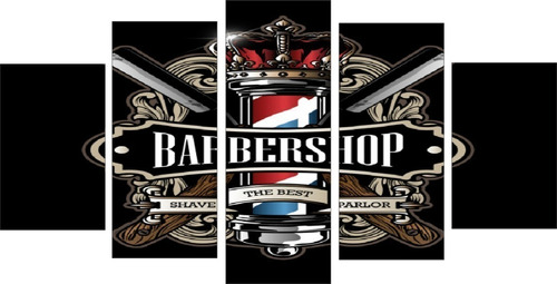 Kit Quadro Mosaico Barbearia Barber Shop Grande Ambiente 