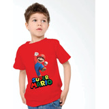 Camiseta Gorra Mario Bros Personalizada Niños