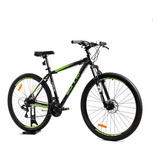 Mountain Bike Sunny Mts 290 Sm 21v Frenos De Disco Mecánico Cambios Sun Run Y Shimano Tourney Color Negro/verde Con Pie De Apoyo  