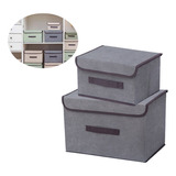 Caja De Almacenamiento De Ropa Plegable Con Tapa 2pcs