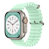 Pulseira Ondulada Relógio Smartwatch 8 Ultra 42mm 44 45 49mm Cor Pulseira Ocean Verde Água