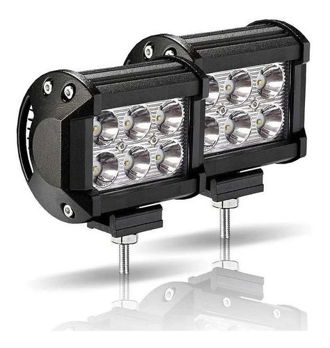 Pack 2 Barra Focos Neblineros Led 36w Blanco Auto Moto Xl