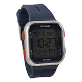 Reloj Digital Xonix Cuadrado Silicona Azul Unisex Dap-003