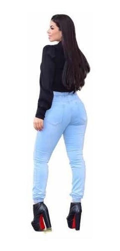 Calça Feminina Joguer********jeans Azul Clara********sikiny