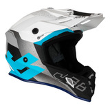 Casco Cross Just1 J38 Korner Mate Adultos Blanco Celeste