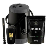 Kit Tereré Black Erva Garrafa 2,5l Bomba V6 Erva Menta Limão