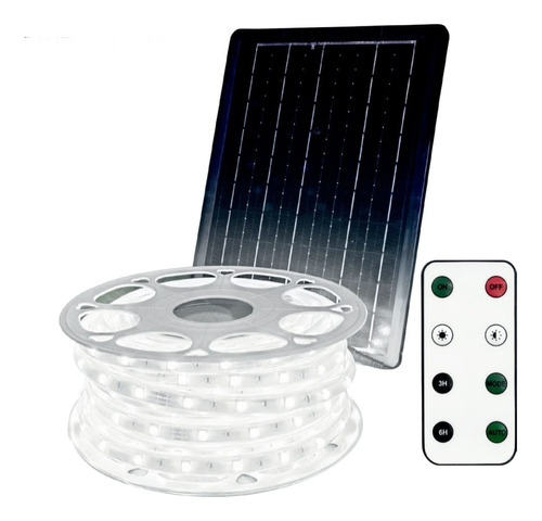 Tira Solar Led 15 Metros Luz Blanca C/control 60 Leds X Mt