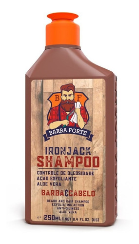 Barba Forte Ironjack Shampoo Anti Oleosidade 250ml 