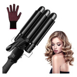 Tenaza Rizadora Cabello Para Ondas 3 Barriles 25mm Negro