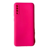 Capa Capinha De Silicone Compatível A70 Interior Aveludado Cor Rosa Neon