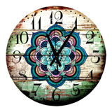 Reloj De Pared Gigante De 42 Cm De Diámetro Vintage Mandala 