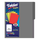 Folder Tamaño Oficio Colores Brillantes 25 Pzas Color Gris Intenso