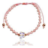 Pulsera Ajustable Cristales Y Mariposa Swarovski  Pink