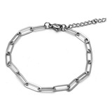 Pulsera Long Chain Plateada 17 A 20cm