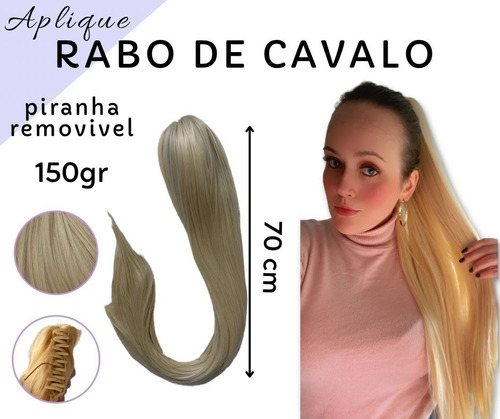 Aplique Rabo De Cavalo Com Piranha