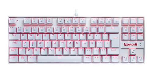 Teclado Mecânico Gamer Redragon Kumara Branco Outemu Black