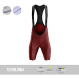 Badana Semifondo Hombre Bib Short Ciclismo Cullote Vinotinto