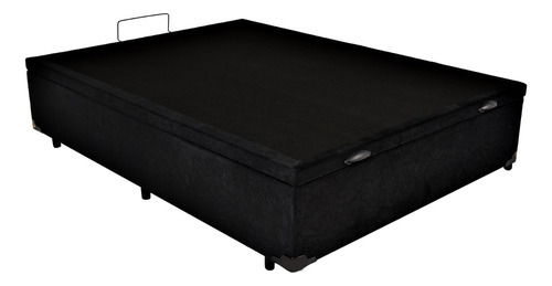 Cama Box Bau Casal 138x188 Reforçada Fabricação Própria Cor Suede Preto