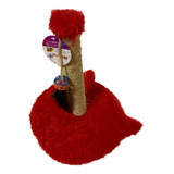 Arranhador Torre Para Gatos Com Bola Pena - Vermelho.