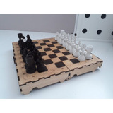 Vetor Brinquedo Xadrez Chess Set Corte Laser Mdf