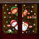 [2 Piezas] Papel De Ventana De Vidrio, Adhesivo Navideño Par